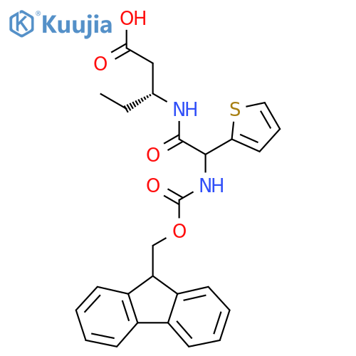 (3R)-3-2-({(9H-fluoren-9-yl)methoxycarbonyl}amino)-2-(thiophen-2-yl)acetamidopentanoic acid structure