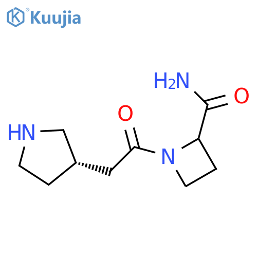 1-{2-(3S)-pyrrolidin-3-ylacetyl}azetidine-2-carboxamide structure