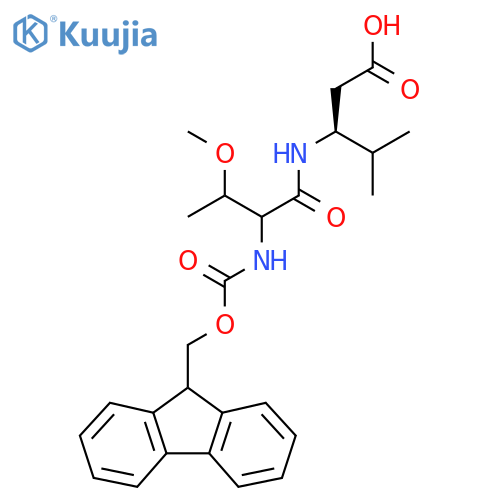 (3S)-3-2-({(9H-fluoren-9-yl)methoxycarbonyl}amino)-3-methoxybutanamido-4-methylpentanoic acid structure