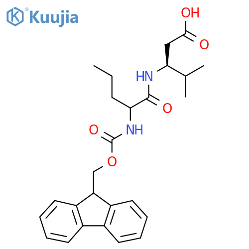 (3S)-3-2-({(9H-fluoren-9-yl)methoxycarbonyl}amino)pentanamido-4-methylpentanoic acid structure
