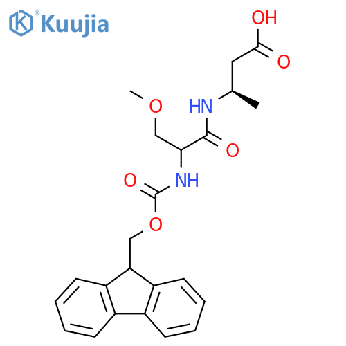 (3R)-3-2-({(9H-fluoren-9-yl)methoxycarbonyl}amino)-3-methoxypropanamidobutanoic acid structure
