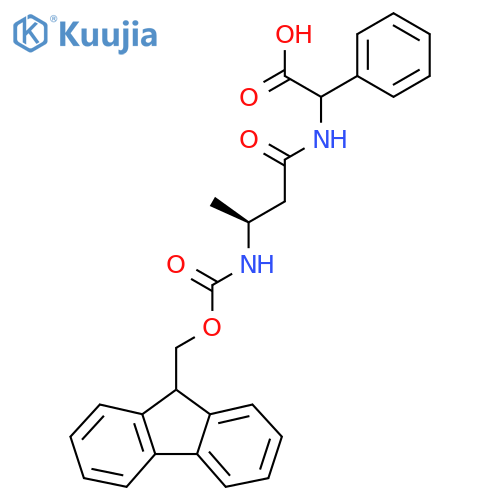 2-(3S)-3-({(9H-fluoren-9-yl)methoxycarbonyl}amino)butanamido-2-phenylacetic acid structure