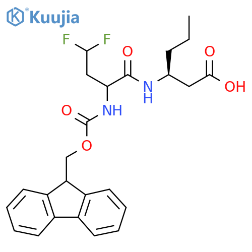 (3S)-3-2-({(9H-fluoren-9-yl)methoxycarbonyl}amino)-4,4-difluorobutanamidohexanoic acid structure