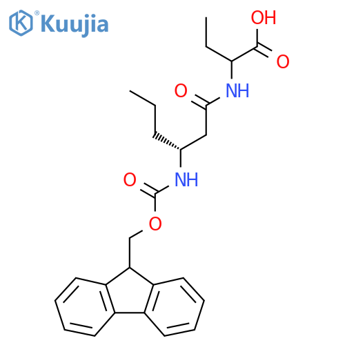 2-(3R)-3-({(9H-fluoren-9-yl)methoxycarbonyl}amino)hexanamidobutanoic acid structure