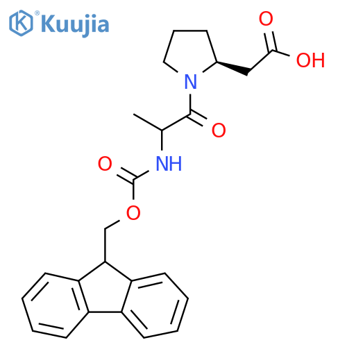2-(2S)-1-2-({(9H-fluoren-9-yl)methoxycarbonyl}amino)propanoylpyrrolidin-2-ylacetic acid structure