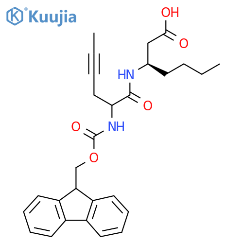 (3R)-3-2-({(9H-fluoren-9-yl)methoxycarbonyl}amino)hex-4-ynamidoheptanoic acid structure