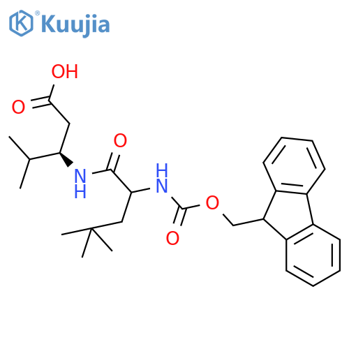 (3R)-3-2-({(9H-fluoren-9-yl)methoxycarbonyl}amino)-4,4-dimethylpentanamido-4-methylpentanoic acid structure