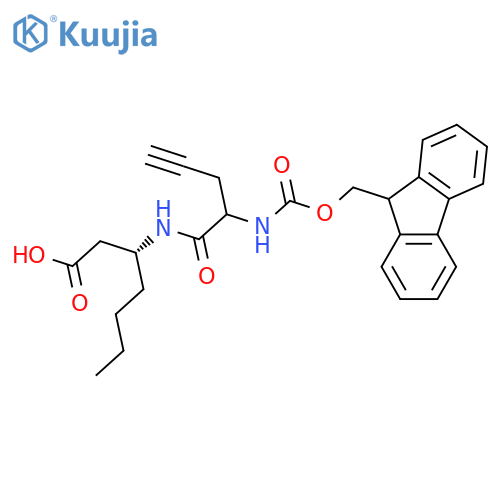 (3R)-3-2-({(9H-fluoren-9-yl)methoxycarbonyl}amino)pent-4-ynamidoheptanoic acid structure