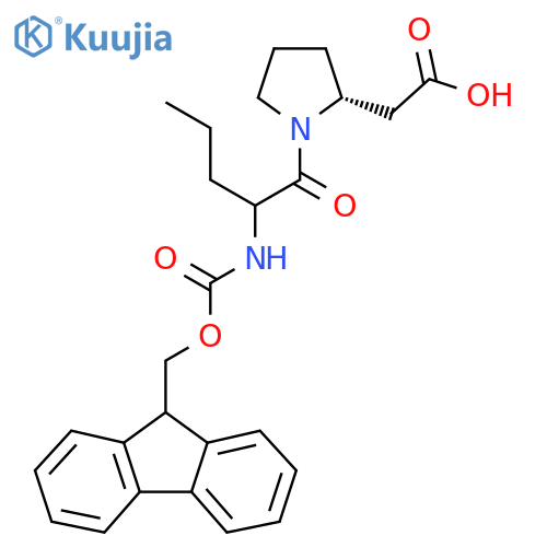 2-(2R)-1-2-({(9H-fluoren-9-yl)methoxycarbonyl}amino)pentanoylpyrrolidin-2-ylacetic acid structure