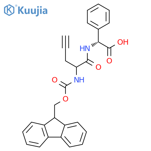 (2R)-2-2-({(9H-fluoren-9-yl)methoxycarbonyl}amino)pent-4-ynamido-2-phenylacetic acid structure