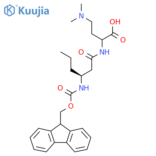 4-(dimethylamino)-2-(3S)-3-({(9H-fluoren-9-yl)methoxycarbonyl}amino)hexanamidobutanoic acid structure
