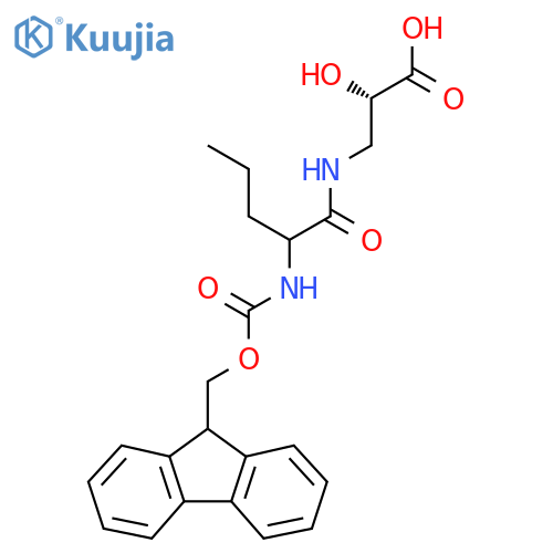 (2S)-3-2-({(9H-fluoren-9-yl)methoxycarbonyl}amino)pentanamido-2-hydroxypropanoic acid structure