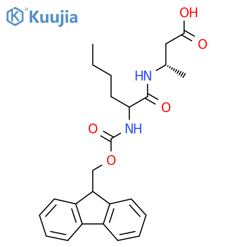 (3S)-3-2-({(9H-fluoren-9-yl)methoxycarbonyl}amino)hexanamidobutanoic acid structure