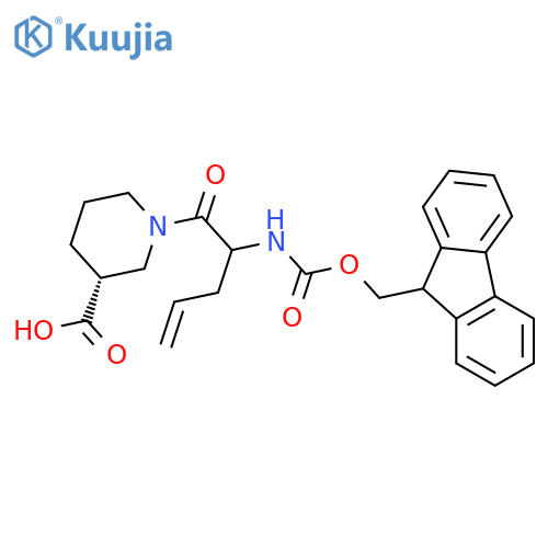 (3R)-1-2-({(9H-fluoren-9-yl)methoxycarbonyl}amino)pent-4-enoylpiperidine-3-carboxylic acid structure