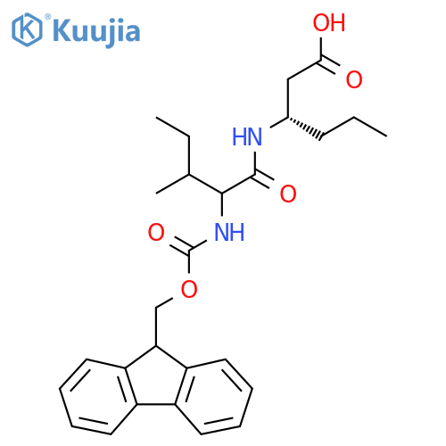(3S)-3-2-({(9H-fluoren-9-yl)methoxycarbonyl}amino)-3-methylpentanamidohexanoic acid structure