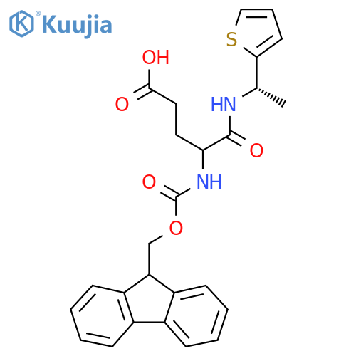 4-({(9H-fluoren-9-yl)methoxycarbonyl}amino)-4-{(1S)-1-(thiophen-2-yl)ethylcarbamoyl}butanoic acid structure