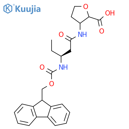 3-(3S)-3-({(9H-fluoren-9-yl)methoxycarbonyl}amino)pentanamidooxolane-2-carboxylic acid structure