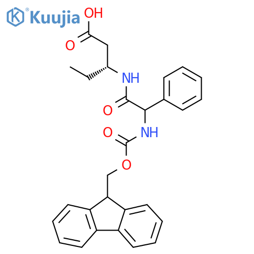 (3R)-3-2-({(9H-fluoren-9-yl)methoxycarbonyl}amino)-2-phenylacetamidopentanoic acid structure