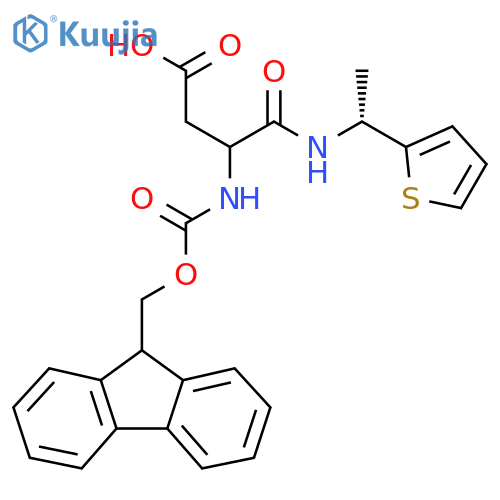 3-({(9H-fluoren-9-yl)methoxycarbonyl}amino)-3-{(1R)-1-(thiophen-2-yl)ethylcarbamoyl}propanoic acid structure