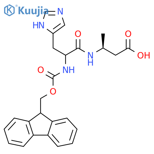 (3S)-3-2-({(9H-fluoren-9-yl)methoxycarbonyl}amino)-3-(1H-imidazol-5-yl)propanamidobutanoic acid structure