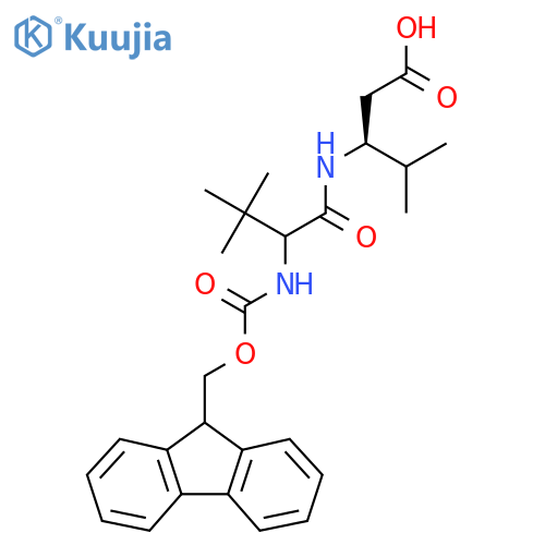 (3S)-3-2-({(9H-fluoren-9-yl)methoxycarbonyl}amino)-3,3-dimethylbutanamido-4-methylpentanoic acid structure