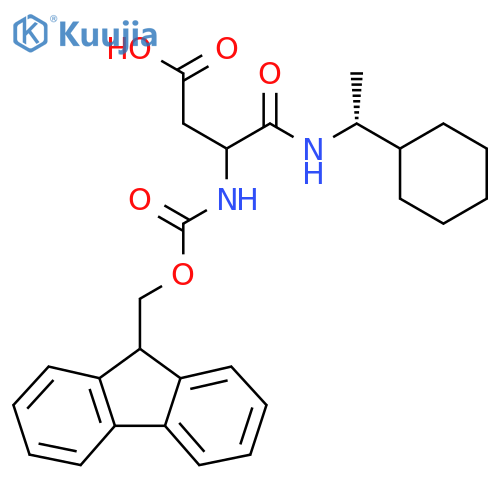 3-{(1R)-1-cyclohexylethylcarbamoyl}-3-({(9H-fluoren-9-yl)methoxycarbonyl}amino)propanoic acid structure