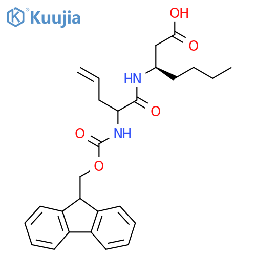 (3R)-3-2-({(9H-fluoren-9-yl)methoxycarbonyl}amino)pent-4-enamidoheptanoic acid structure