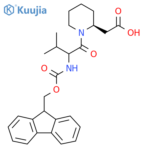 2-(2S)-1-2-({(9H-fluoren-9-yl)methoxycarbonyl}amino)-3-methylbutanoylpiperidin-2-ylacetic acid structure