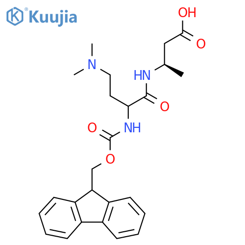 (3R)-3-4-(dimethylamino)-2-({(9H-fluoren-9-yl)methoxycarbonyl}amino)butanamidobutanoic acid structure