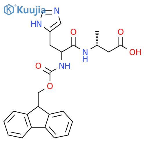 (3R)-3-2-({(9H-fluoren-9-yl)methoxycarbonyl}amino)-3-(1H-imidazol-4-yl)propanamidobutanoic acid structure