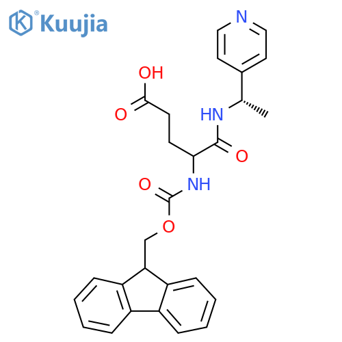 4-({(9H-fluoren-9-yl)methoxycarbonyl}amino)-4-{(1S)-1-(pyridin-4-yl)ethylcarbamoyl}butanoic acid structure