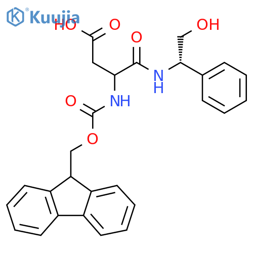 3-({(9H-fluoren-9-yl)methoxycarbonyl}amino)-3-{(1S)-2-hydroxy-1-phenylethylcarbamoyl}propanoic acid structure