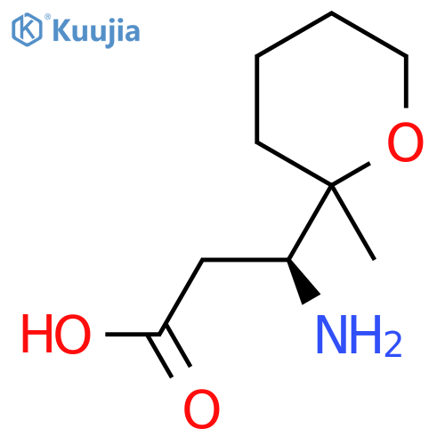 (3S)-3-amino-3-(2-methyloxan-2-yl)propanoic acid structure
