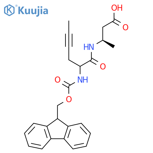 (3R)-3-2-({(9H-fluoren-9-yl)methoxycarbonyl}amino)hex-4-ynamidobutanoic acid structure