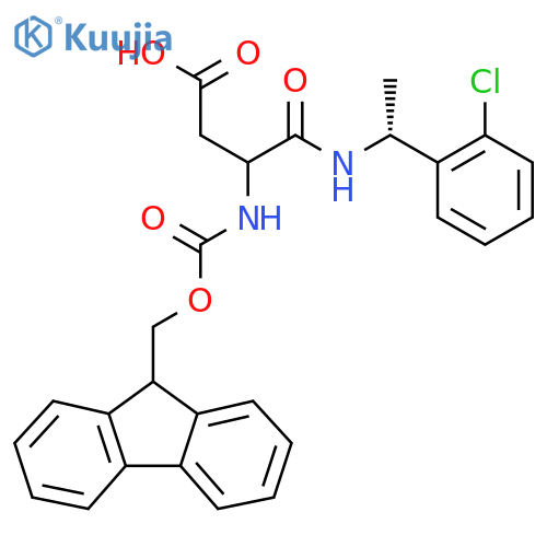 3-{(1R)-1-(2-chlorophenyl)ethylcarbamoyl}-3-({(9H-fluoren-9-yl)methoxycarbonyl}amino)propanoic acid structure
