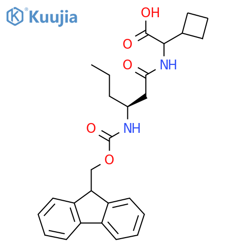 2-cyclobutyl-2-(3S)-3-({(9H-fluoren-9-yl)methoxycarbonyl}amino)hexanamidoacetic acid structure