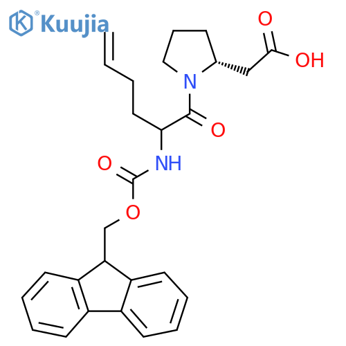 2-(2R)-1-2-({(9H-fluoren-9-yl)methoxycarbonyl}amino)hex-5-enoylpyrrolidin-2-ylacetic acid structure