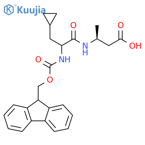 (3S)-3-3-cyclopropyl-2-({(9H-fluoren-9-yl)methoxycarbonyl}amino)propanamidobutanoic acid structure