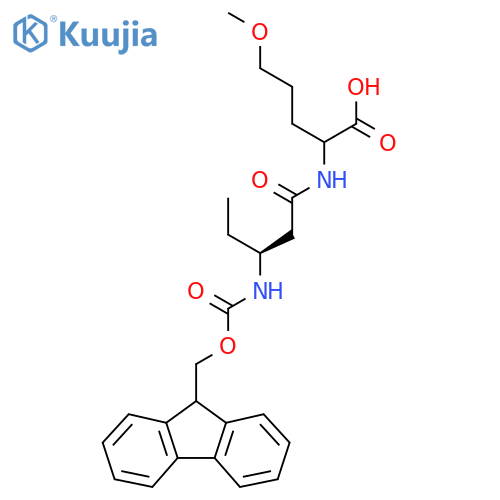 2-(3S)-3-({(9H-fluoren-9-yl)methoxycarbonyl}amino)pentanamido-5-methoxypentanoic acid structure
