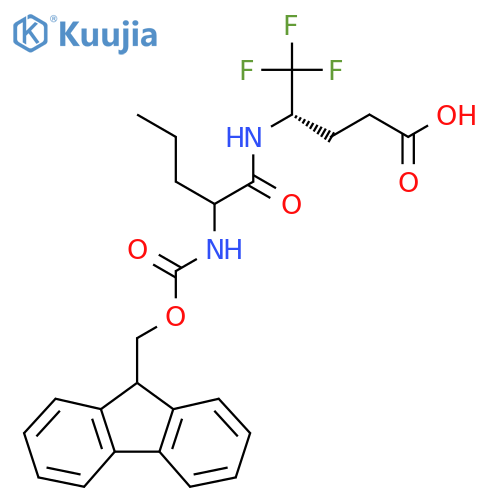 (4S)-4-2-({(9H-fluoren-9-yl)methoxycarbonyl}amino)pentanamido-5,5,5-trifluoropentanoic acid structure