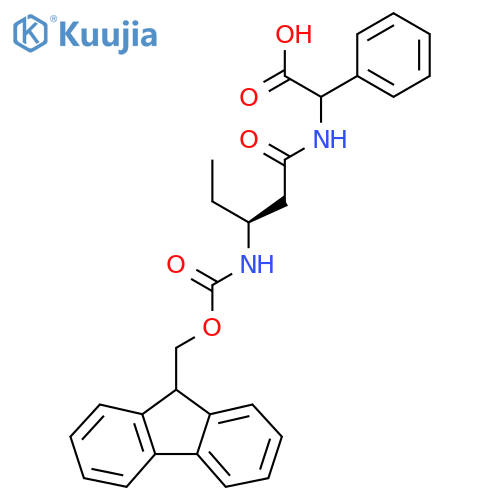 2-(3S)-3-({(9H-fluoren-9-yl)methoxycarbonyl}amino)pentanamido-2-phenylacetic acid structure