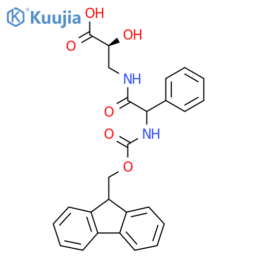 (2S)-3-2-({(9H-fluoren-9-yl)methoxycarbonyl}amino)-2-phenylacetamido-2-hydroxypropanoic acid structure