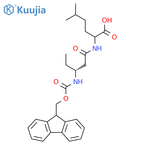 2-(3R)-3-({(9H-fluoren-9-yl)methoxycarbonyl}amino)pentanamido-5-methylhexanoic acid structure