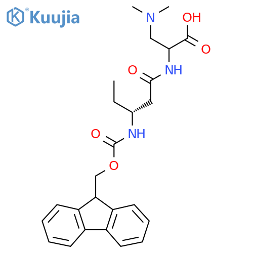 3-(dimethylamino)-2-(3R)-3-({(9H-fluoren-9-yl)methoxycarbonyl}amino)pentanamidopropanoic acid structure
