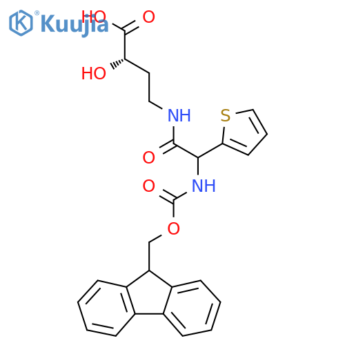 (2S)-4-2-({(9H-fluoren-9-yl)methoxycarbonyl}amino)-2-(thiophen-2-yl)acetamido-2-hydroxybutanoic acid structure