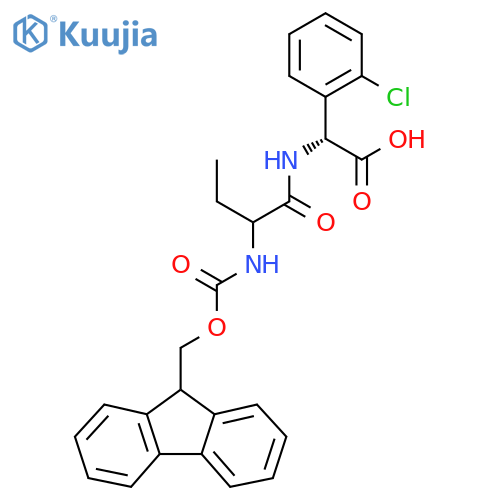 (2R)-2-(2-chlorophenyl)-2-2-({(9H-fluoren-9-yl)methoxycarbonyl}amino)butanamidoacetic acid structure