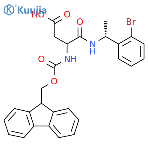 3-{(1R)-1-(2-bromophenyl)ethylcarbamoyl}-3-({(9H-fluoren-9-yl)methoxycarbonyl}amino)propanoic acid structure