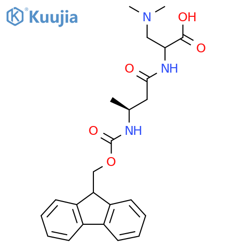 3-(dimethylamino)-2-(3S)-3-({(9H-fluoren-9-yl)methoxycarbonyl}amino)butanamidopropanoic acid structure