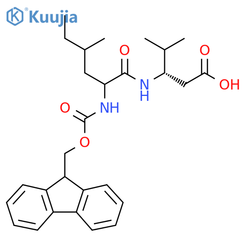 (3S)-3-2-({(9H-fluoren-9-yl)methoxycarbonyl}amino)-4-methylhexanamido-4-methylpentanoic acid structure
