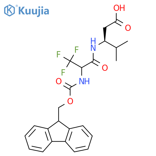 (3S)-3-2-({(9H-fluoren-9-yl)methoxycarbonyl}amino)-3,3,3-trifluoropropanamido-4-methylpentanoic acid structure